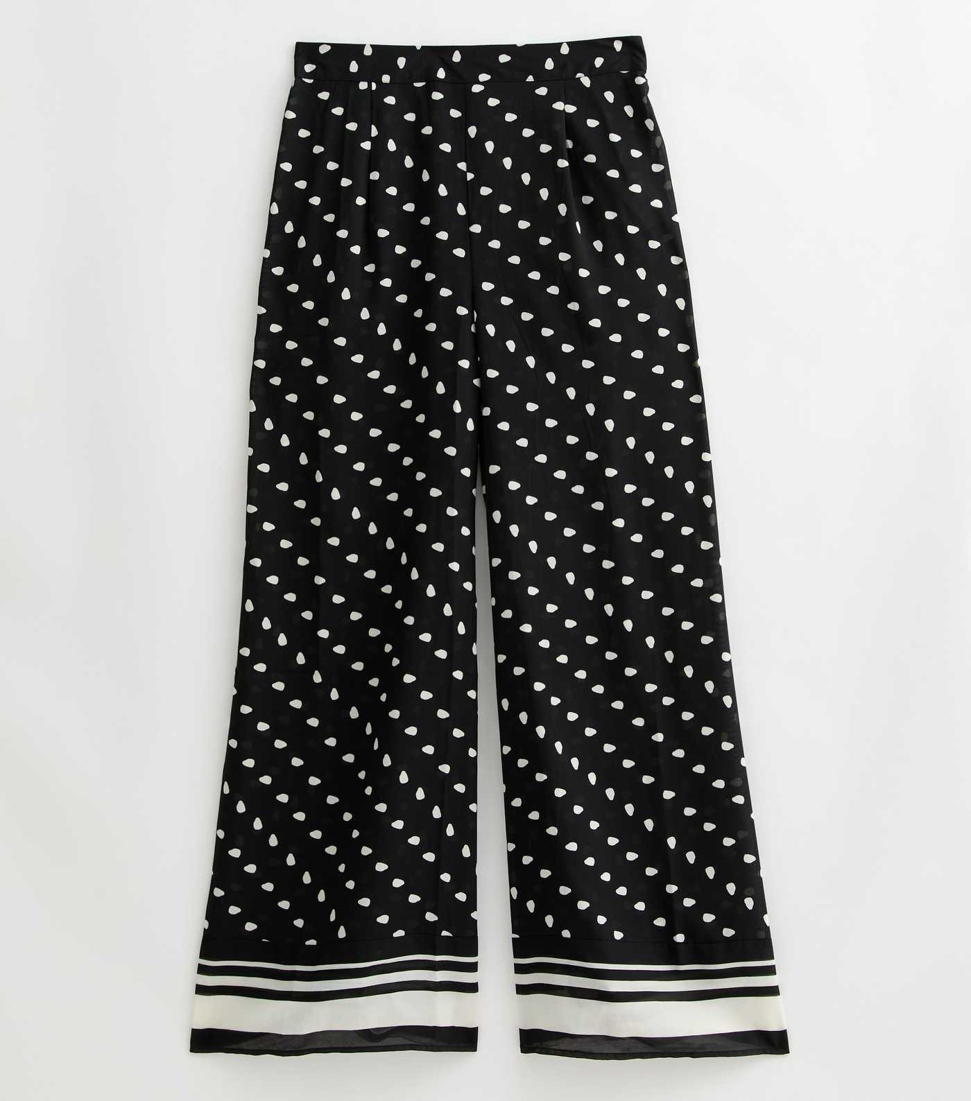 Black Polka Dot Wide Leg Beach Trousers | New Look | New Look (UK)