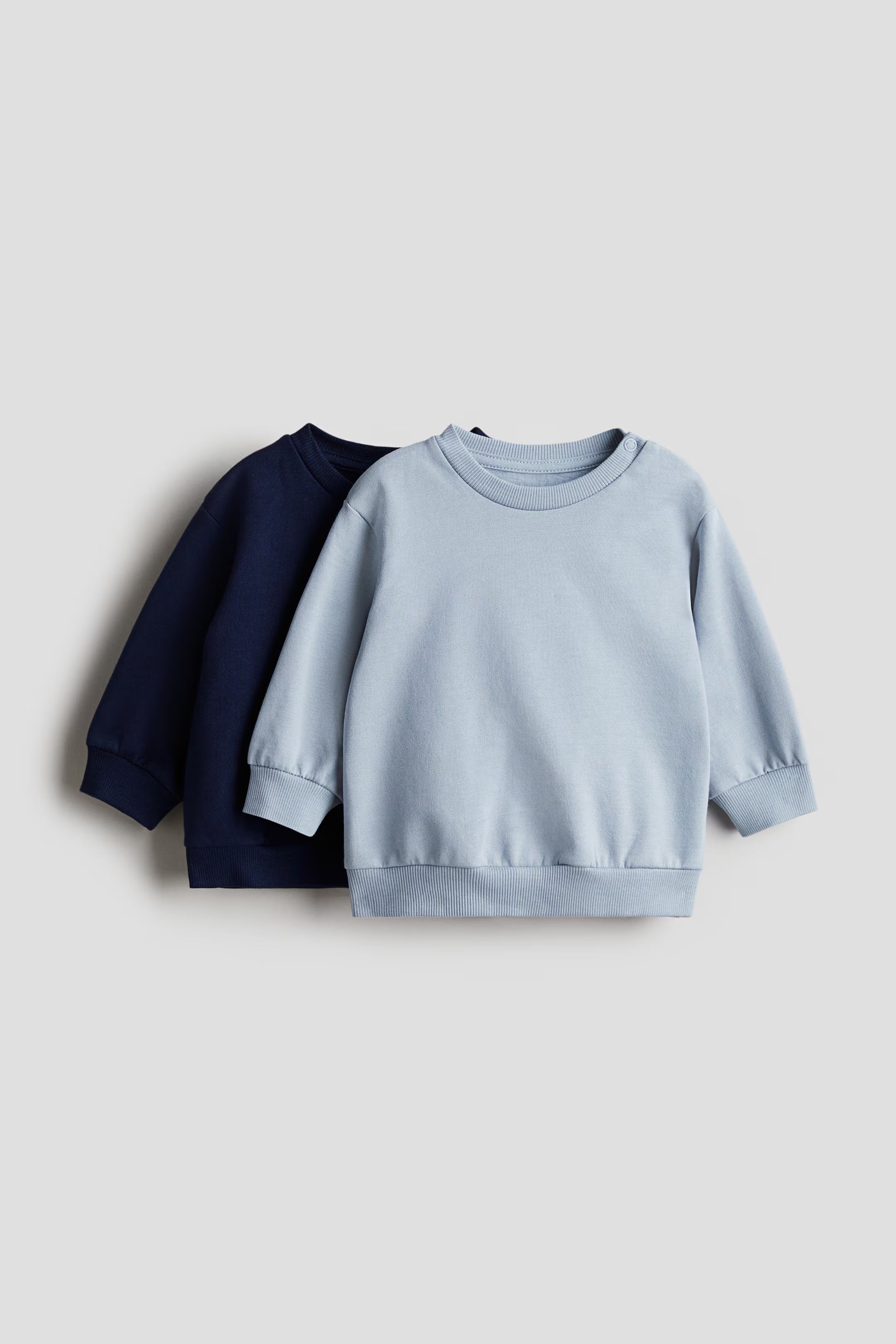 2er-Pack Baumwoll-Sweatshirts - Rundausschnitt - Langarm - Hellblau/Dunkelblau - Kids | H&M AT | H&M (DE, AT, CH, NL, FI)