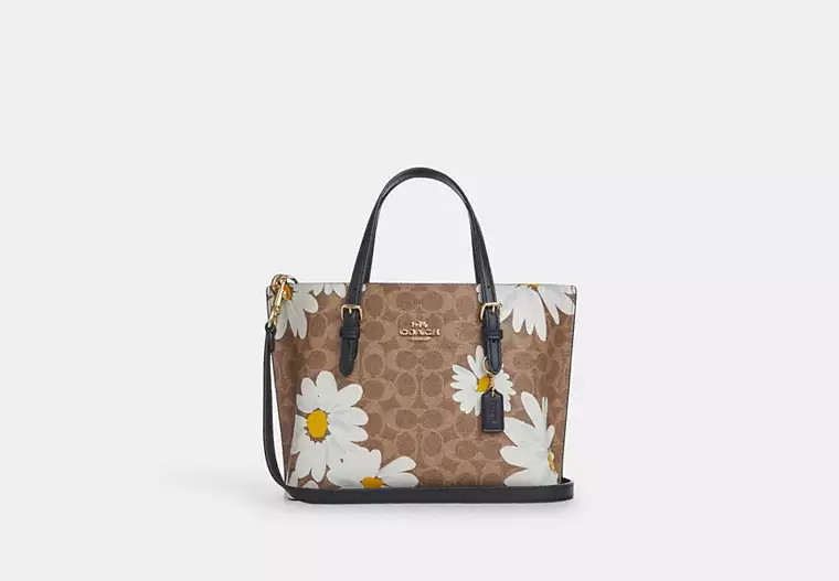 Coach Outlet Mollie Tote Bag 25 In Signature Canvas With Floral Print - Beige/Multi | Coach Outlet US