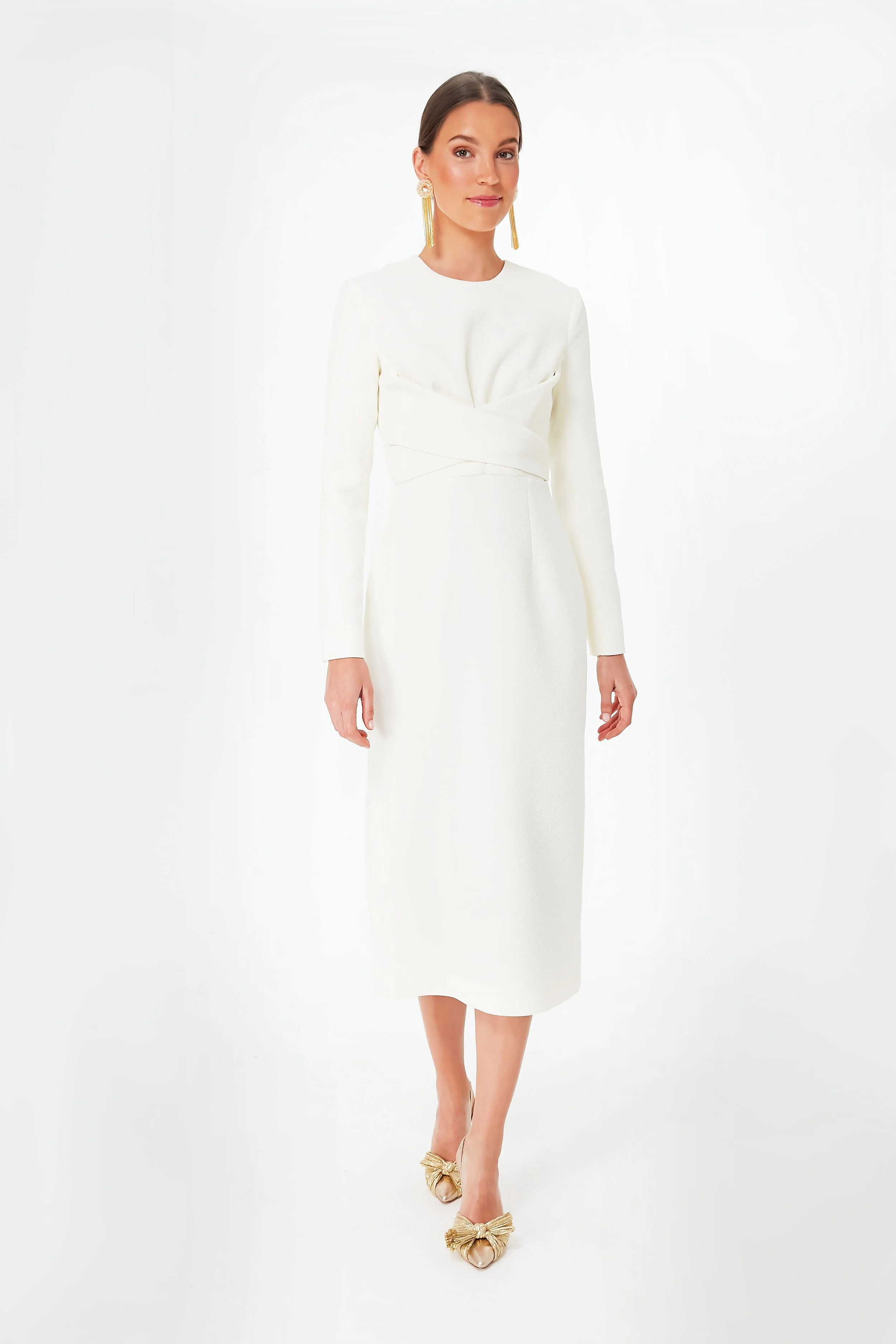 Emmett Double Crepe Ivory Dress | Tuckernuck (US)