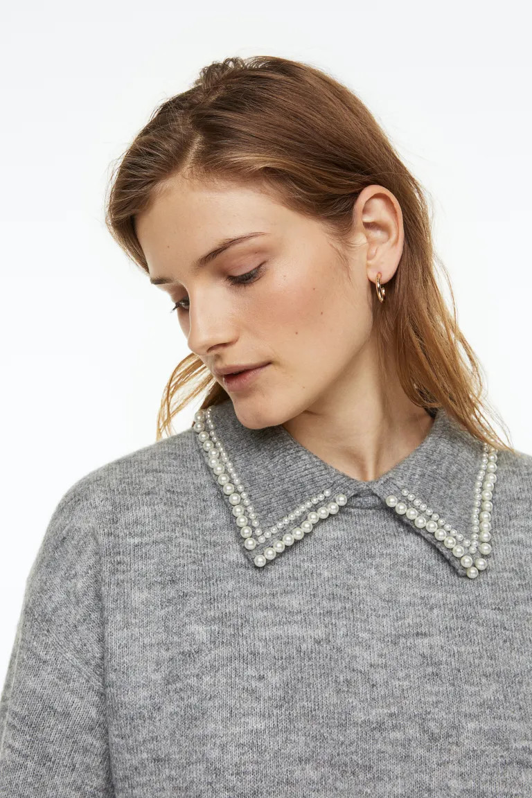 Beaded-collar Sweater | H&M (US + CA)