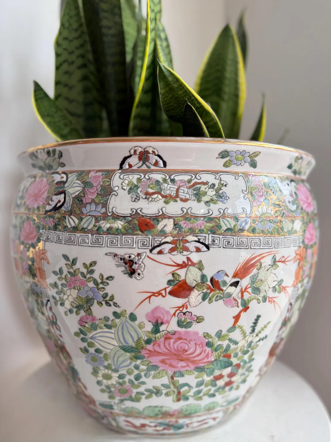 Large Famille Rose Porcelain Planter – Vintage Chinoiserie Fishbowl - Etsy | Etsy (US)