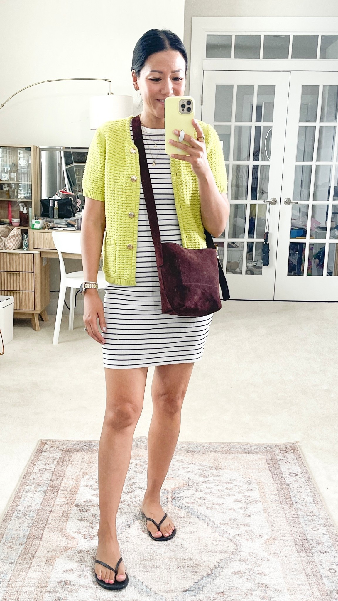 Exact dress and cardigan are older
Sandals are true to size
