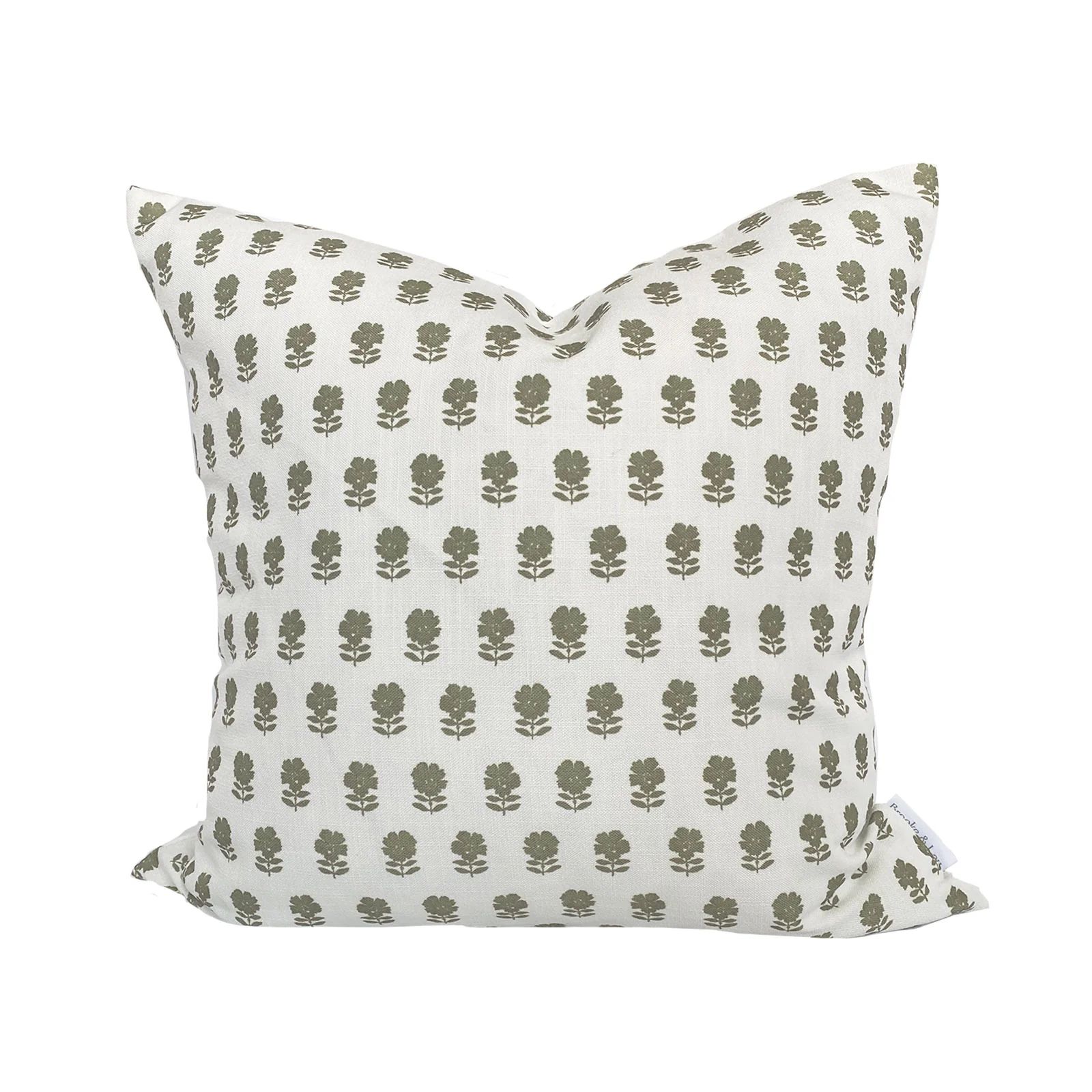 Lulu Floral Pillow in Olive | Brooke and Lou