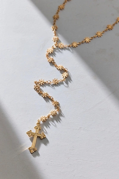 Adelia Cross Pendant Lariat Necklace | Urban Outfitters (US and RoW)