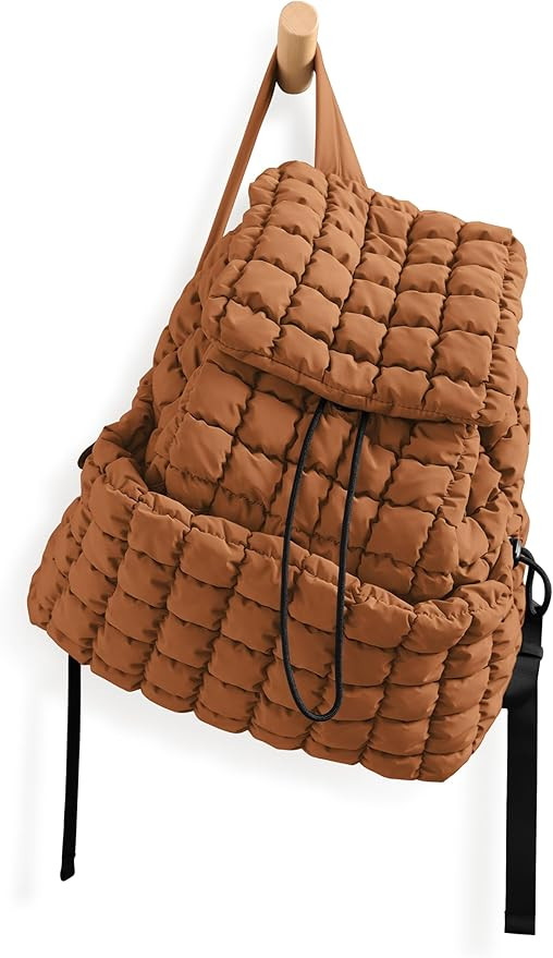 ODODOS Quilted Backpack for Women Lightweight Puffer Hiker Pack Drawstring Padding Travel Gym Bag... | Amazon (US)