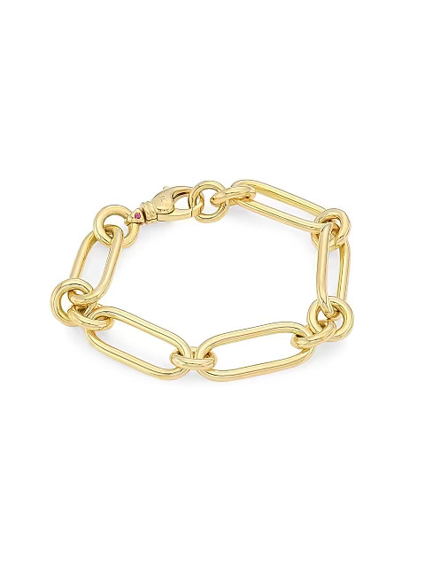 Classic Oro 18K Yellow Gold Mixed-Link Bracelet | Saks Fifth Avenue