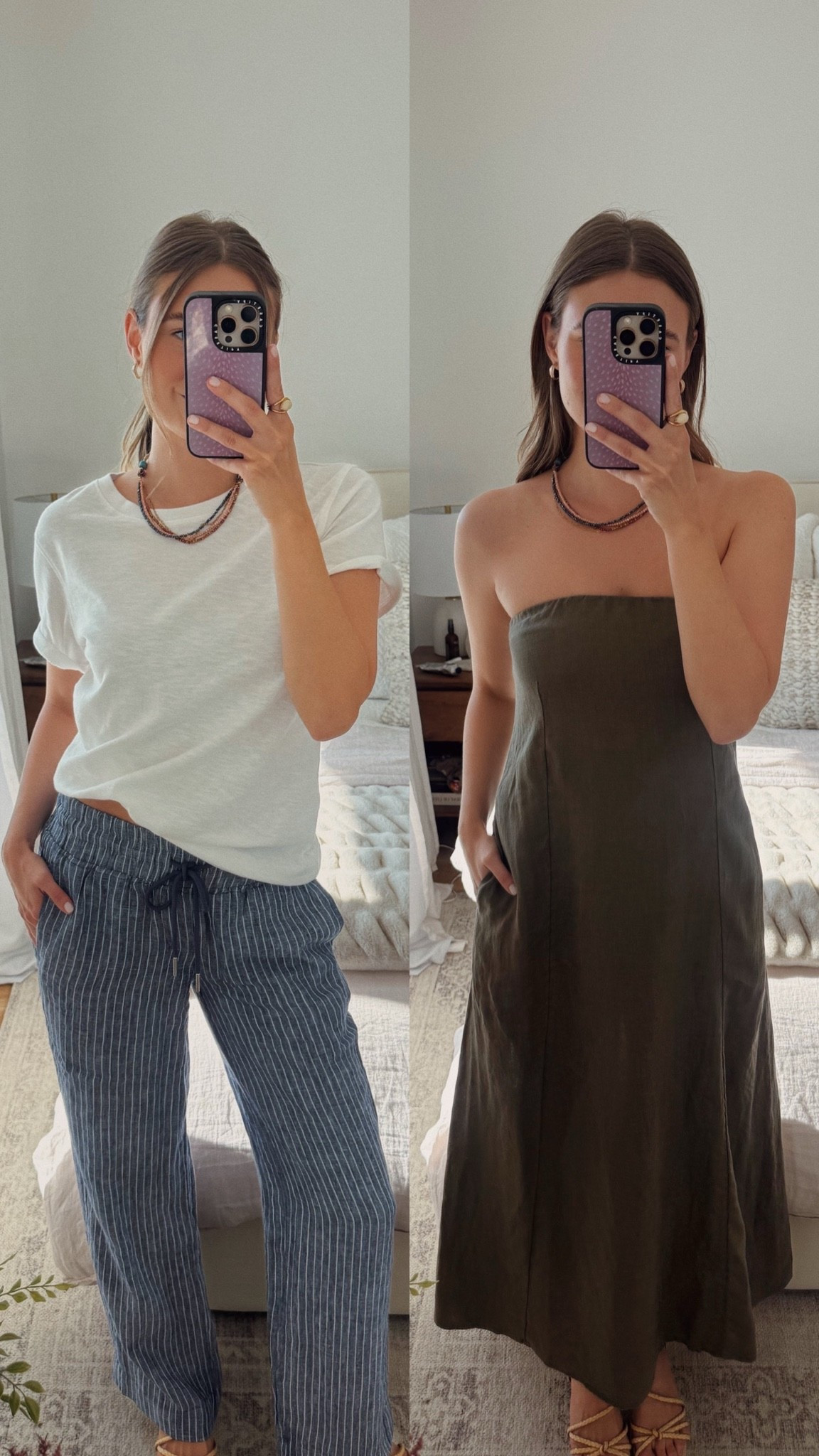 New spring/summer staples in from @Quince onequince !! Pants & dress are 100% European linen & T-shirt is 100% organic cotton! Wearing size small in t-shirt & XS in pants & dress! #quincepartner

#LTKsummer #LTKdresses #LTKstyletip