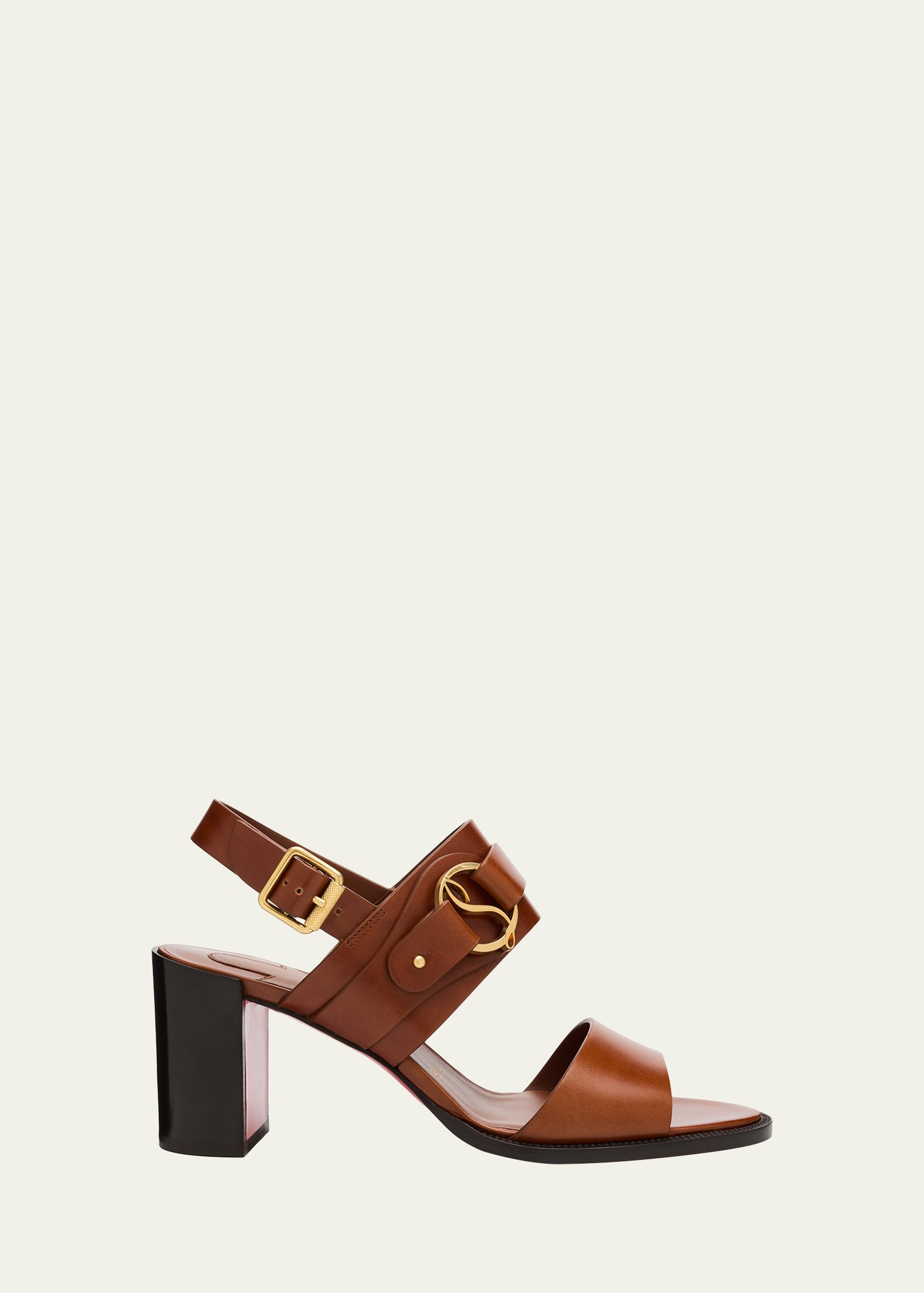 Christian Louboutin 70mm Her in Roma Leather Block-Heel Sandals | Bergdorf Goodman