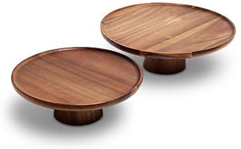 Cake Stands, Acacia Wood, Set of 2 by Evvaria | Amazon (US)