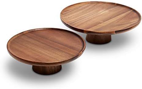 Cake Stands, Acacia Wood, Set of 2 by Evvaria | Amazon (US)