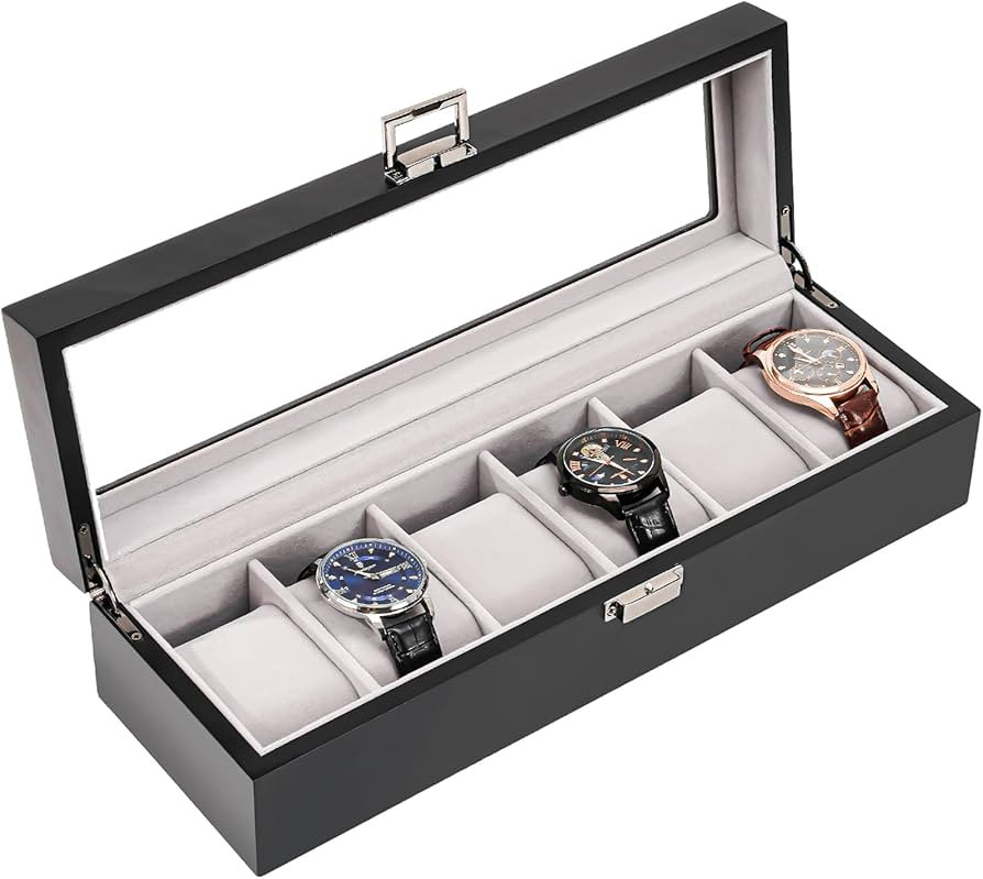 ProCase Wooden Watch Box for Men, 6 Slot Watch Display Case Mens Watch Box Organizer, Wood Watch ... | Amazon (CA)