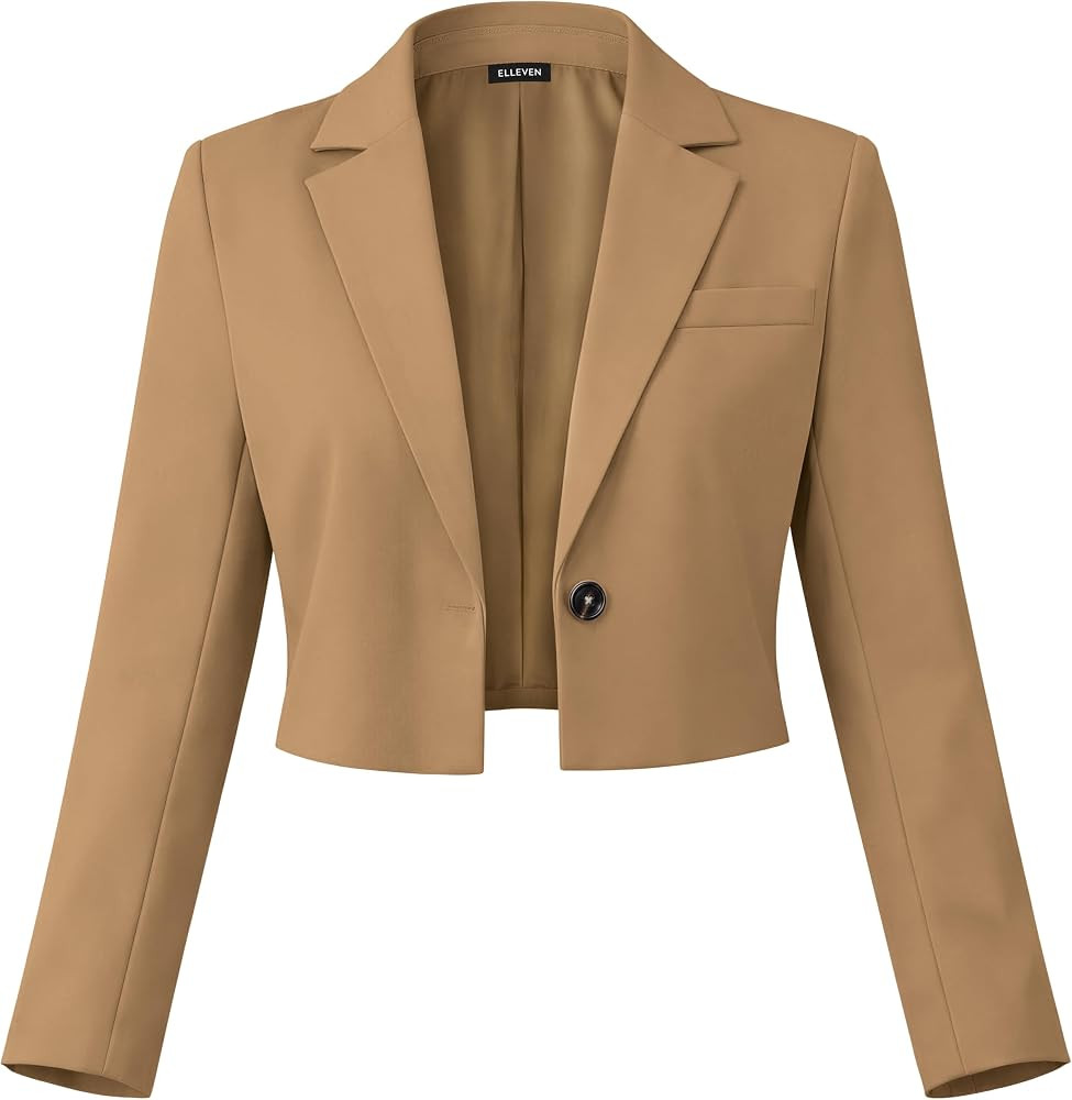 ELLEVEN Women\u2019s Cropped Blazer Business Casual Jackets | Amazon (US)