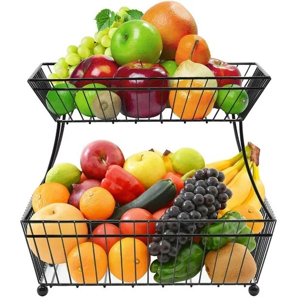 Sorbus Fruit Bread Basket, 2 Tier Countertop Rack, for Vegetable, Snacks, Household Items, Kitche... | Walmart (US)