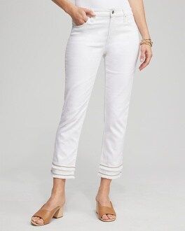 No Stain Girlfriend Embellished Hem Cropped Jeans | Chico's