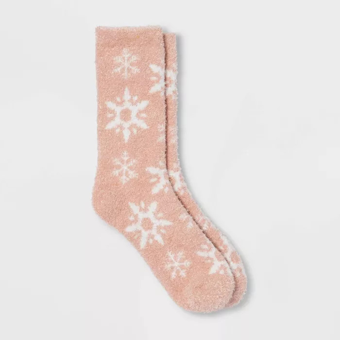 Women's Snowflake Cozy Crew Socks - A New Day™ 4-10 | Target