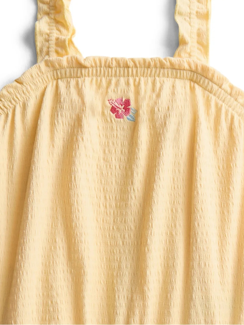Wonder Nation Girls Bubble Tank Top and Shorts Outfit Set, 2-Piece, Sizes 4-10 | Walmart (US)