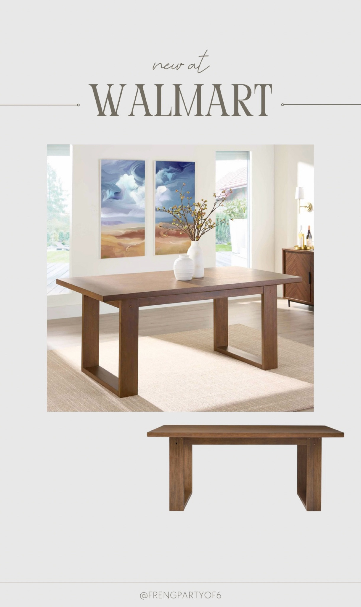 New dining table spotted at Walmart 😍 72 inch walnut table, under $300! It looks like you do have to pay for shipping, but it’s still a really good deal, even with shipping costs. Love this with lighter wood chairs, or black chairs!

#LTKHome
