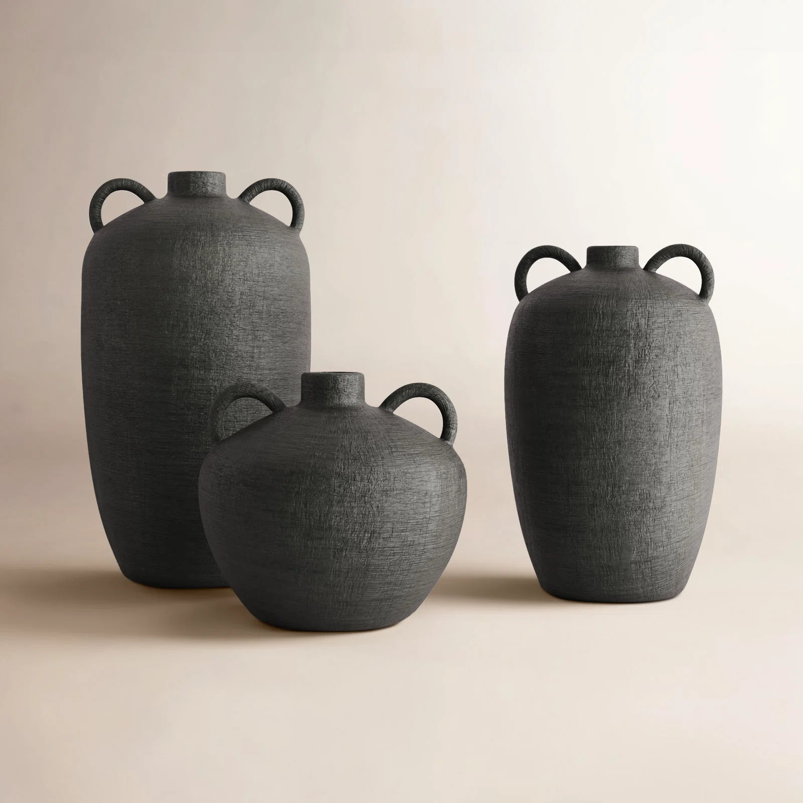 Birch Lane™ 3 Piece Iyanna Black Ceramic Table Vase Set & Reviews | Wayfair | Wayfair North America