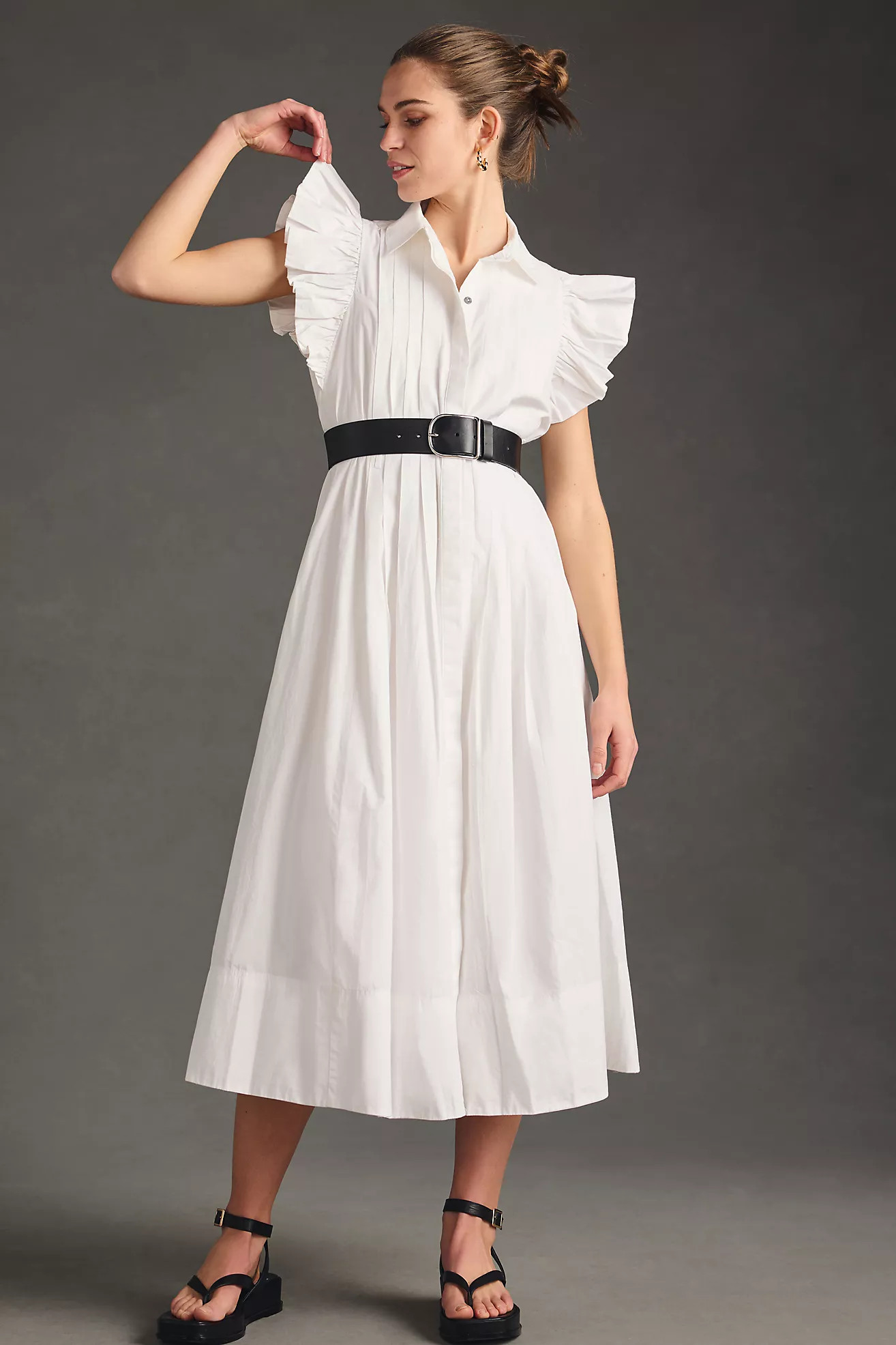 Ruffled Floral Shirt Dress | Anthropologie (US)