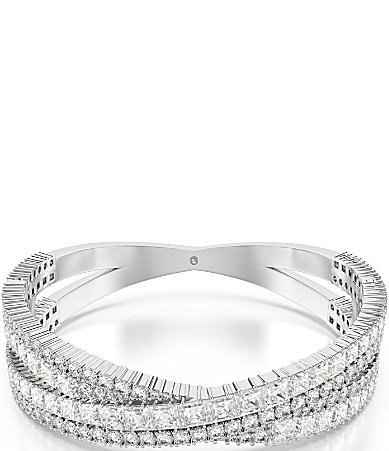 Swarovski Hyperbola Mixed Cut Stone Crystal Bangle Bracelet - Silver | Dillard's