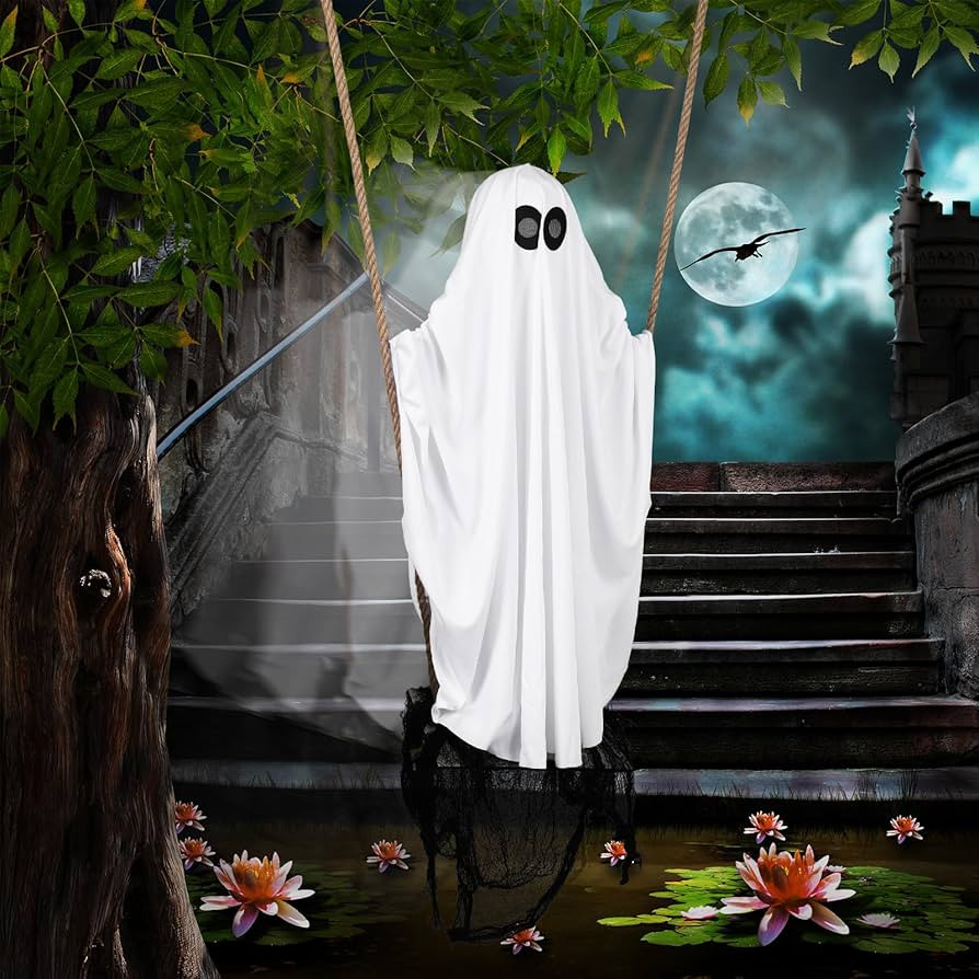 Halloween Decorations Outdoor 5.25 ft Hanging Swing Ghost Outdoor Decor Spooky Cute Ghosts Decora... | Amazon (US)