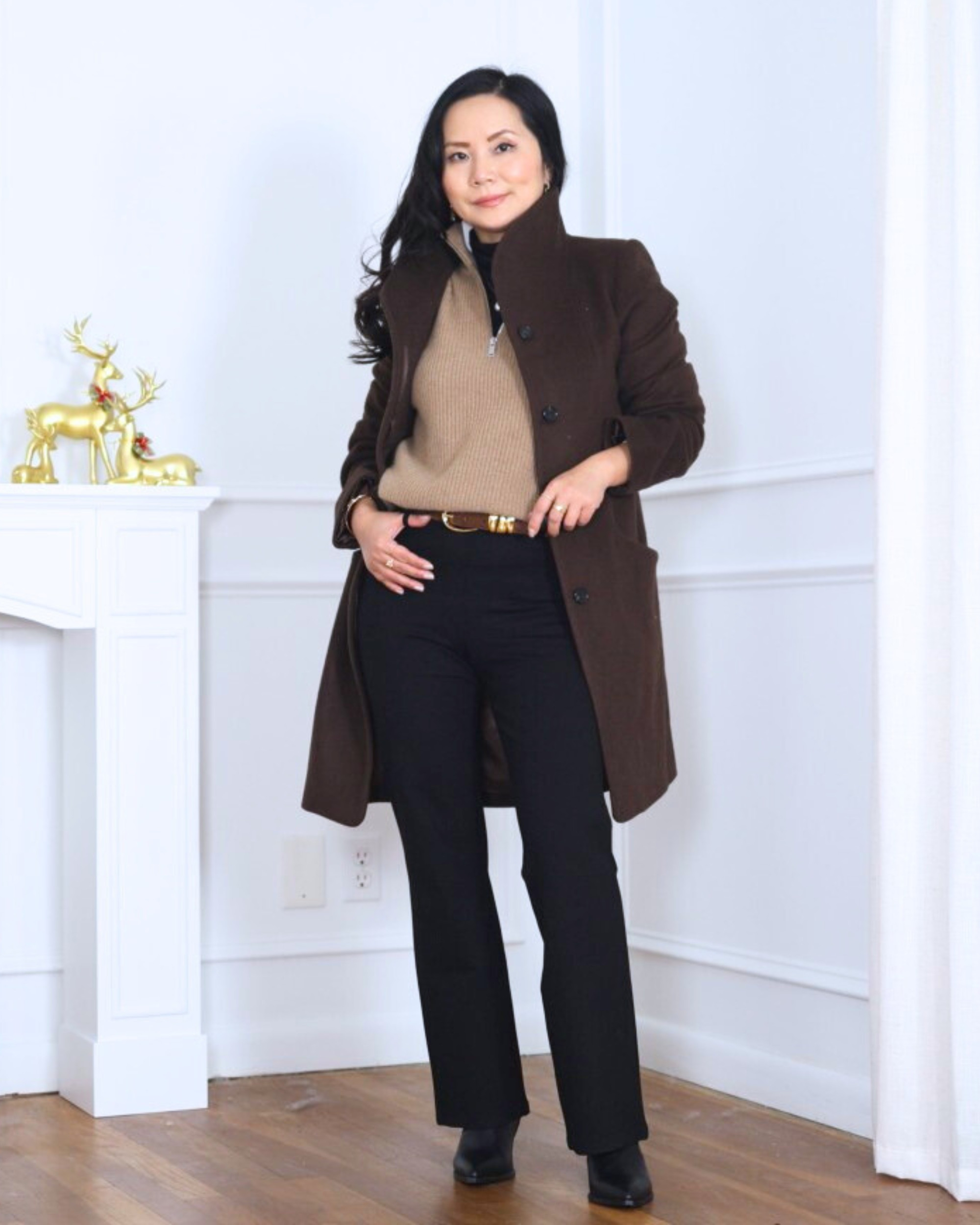 Easy layers I keep coming back to — a cocoon coat over a quarter-zip sweater with bootcut pants, all from Quince. Cozy, clean, and effortlessly polished for everyday wear. I’m 5’2, wearing size XS.

#LTKPetite #LTKootd #LTKOver40