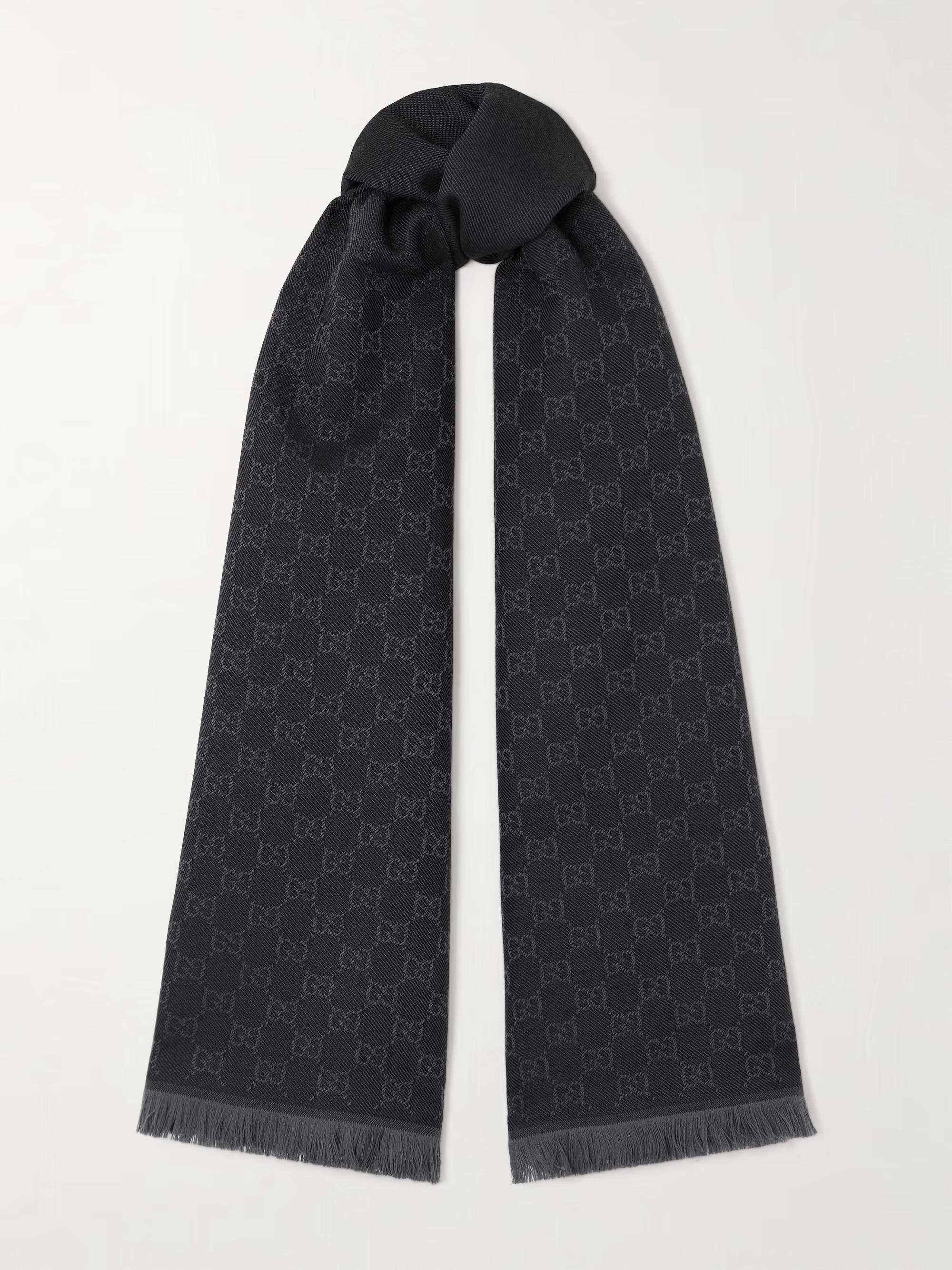 Frayed wool-jacquard scarf | NET-A-PORTER (US)