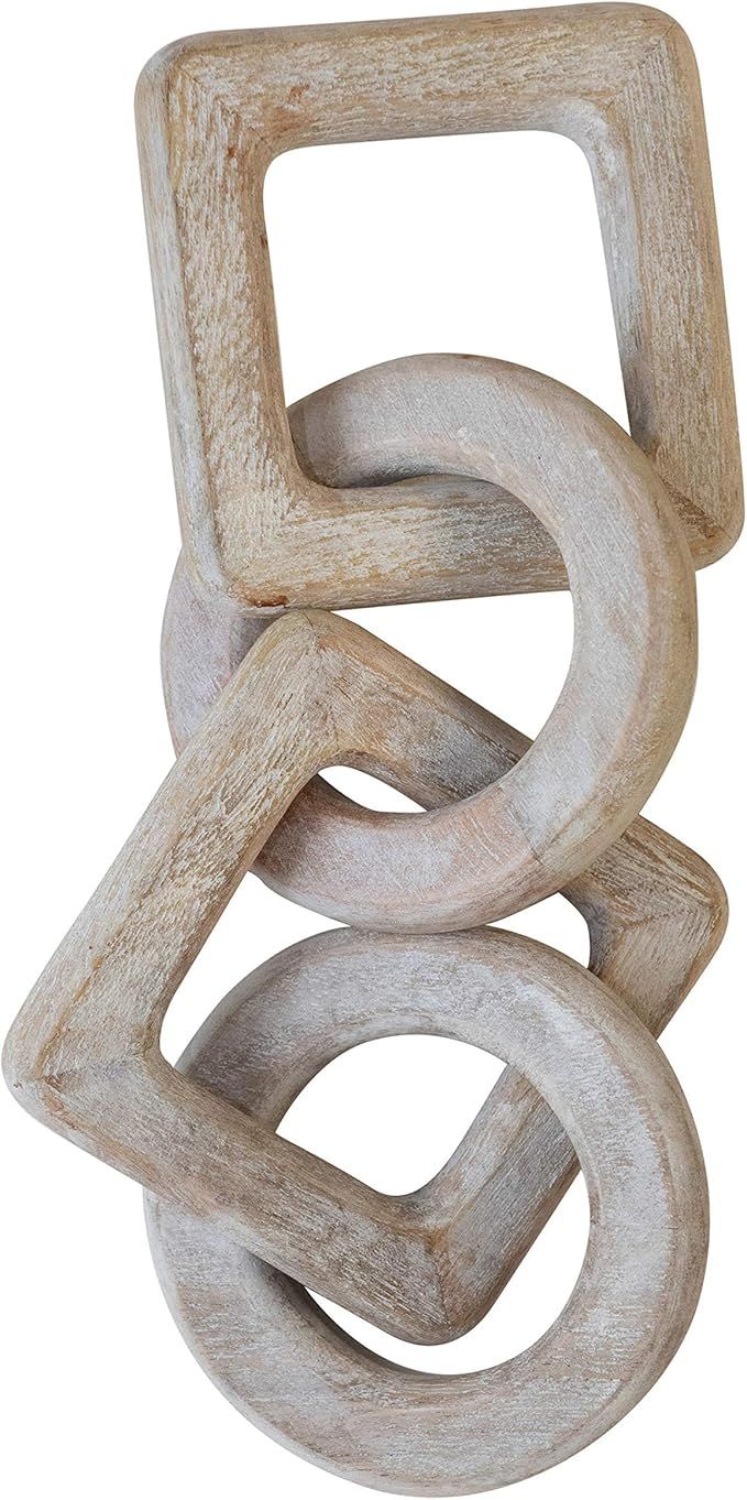 Amazon.com: Creative Co-Op Mango Wood Chain Décor, Whitewashed Decor, Natural : Home & Kitchen | Amazon (US)