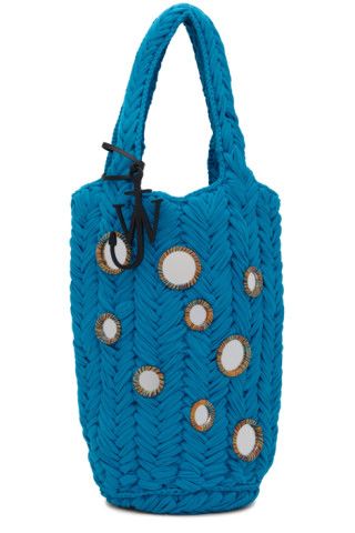 Blue Knitted Shopper Bag | SSENSE