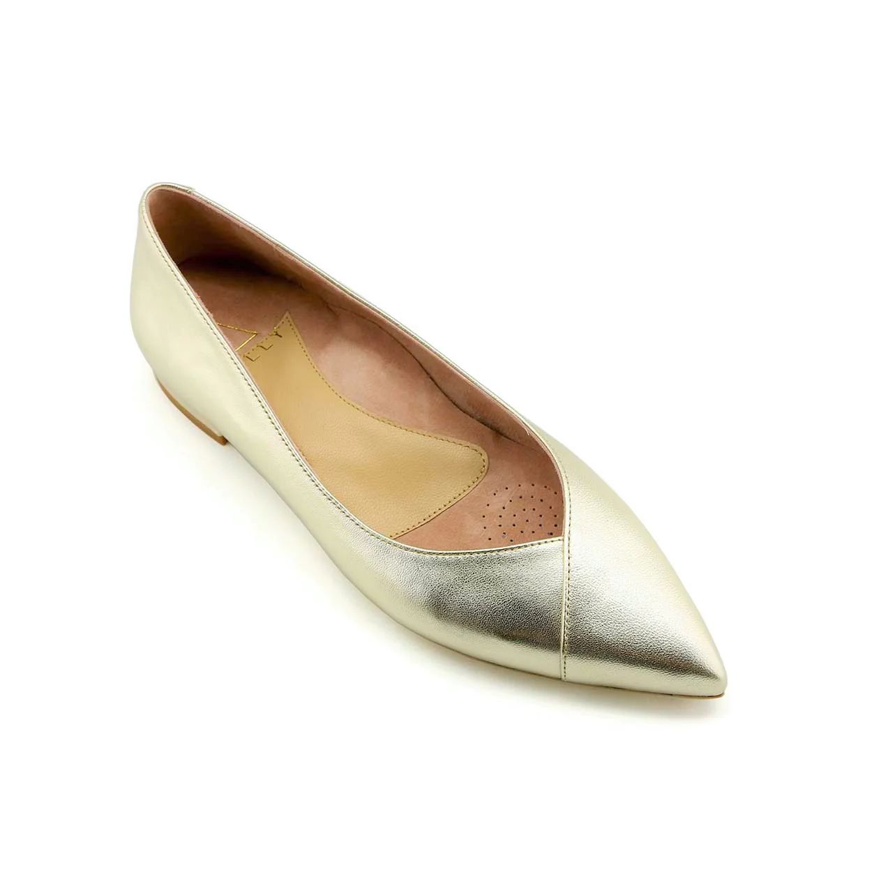 Champagne Gold Metallic Flat | ALLY Shoes