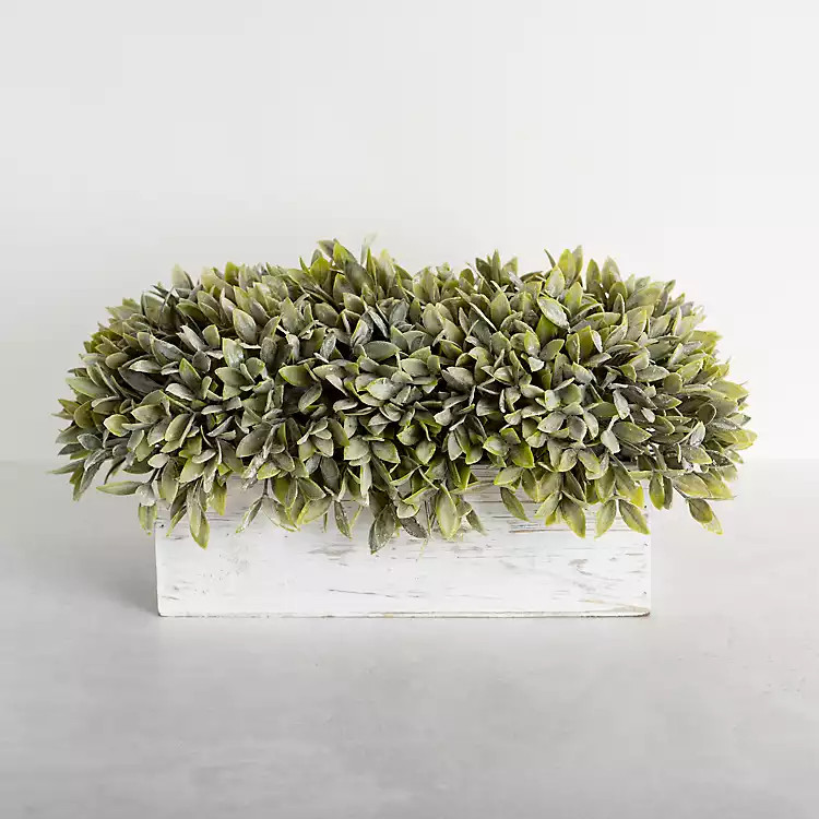 Frosted Sage Arrangement in Wooden Box | Kirkland's Home
