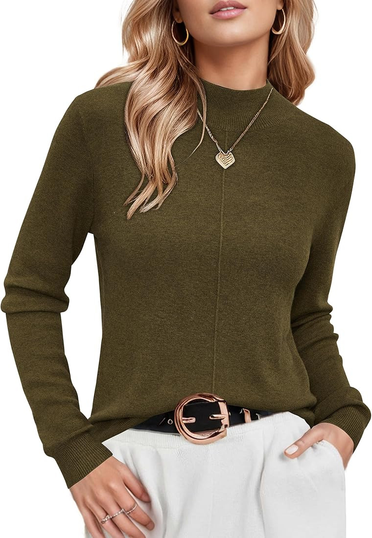 Arach&Cloz Women 2024 Wool Blended Mock Neck Sleeveless Sweater Vest Business Casual Knit Tops Sp... | Amazon (US)