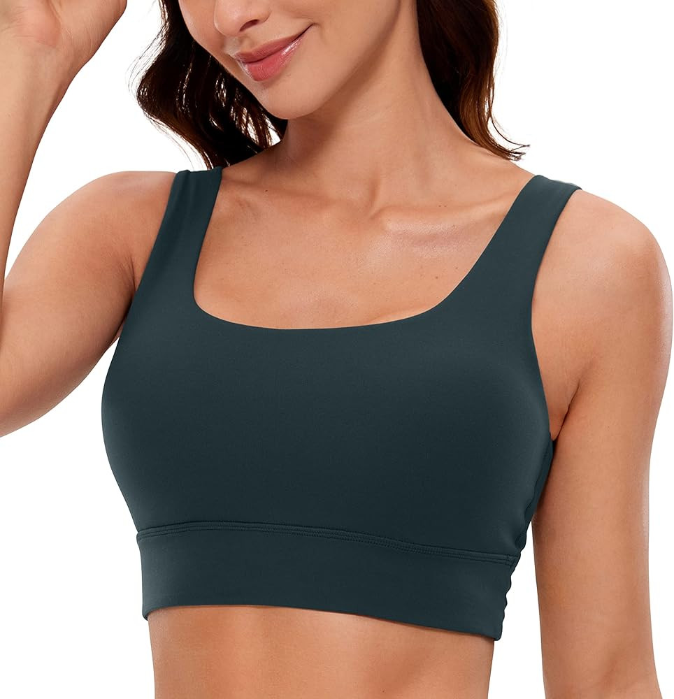 CRZ YOGA Butterluxe Womens U Back Sports Bra - Scoop Neck Padded Low Impact Yoga Bra Workout Crop... | Amazon (US)
