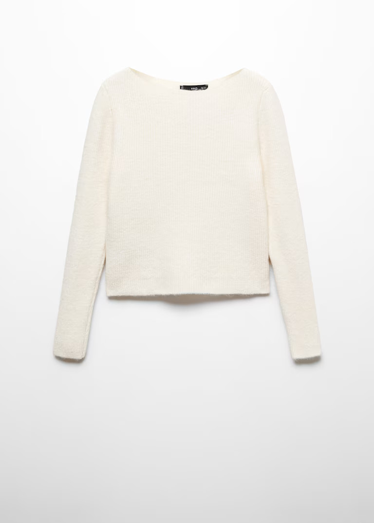 Boat-neck knitted sweater | MANGO (US)