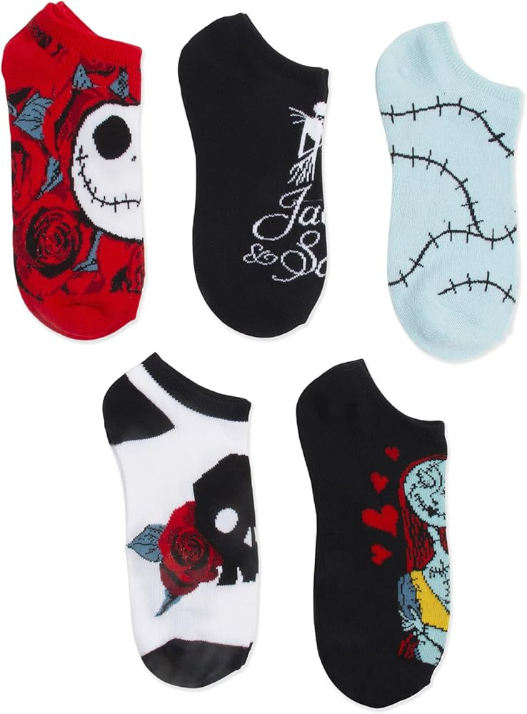 Disney Women's Nightmare Before Christmas 5 Pack No Show Socks | Amazon (US)