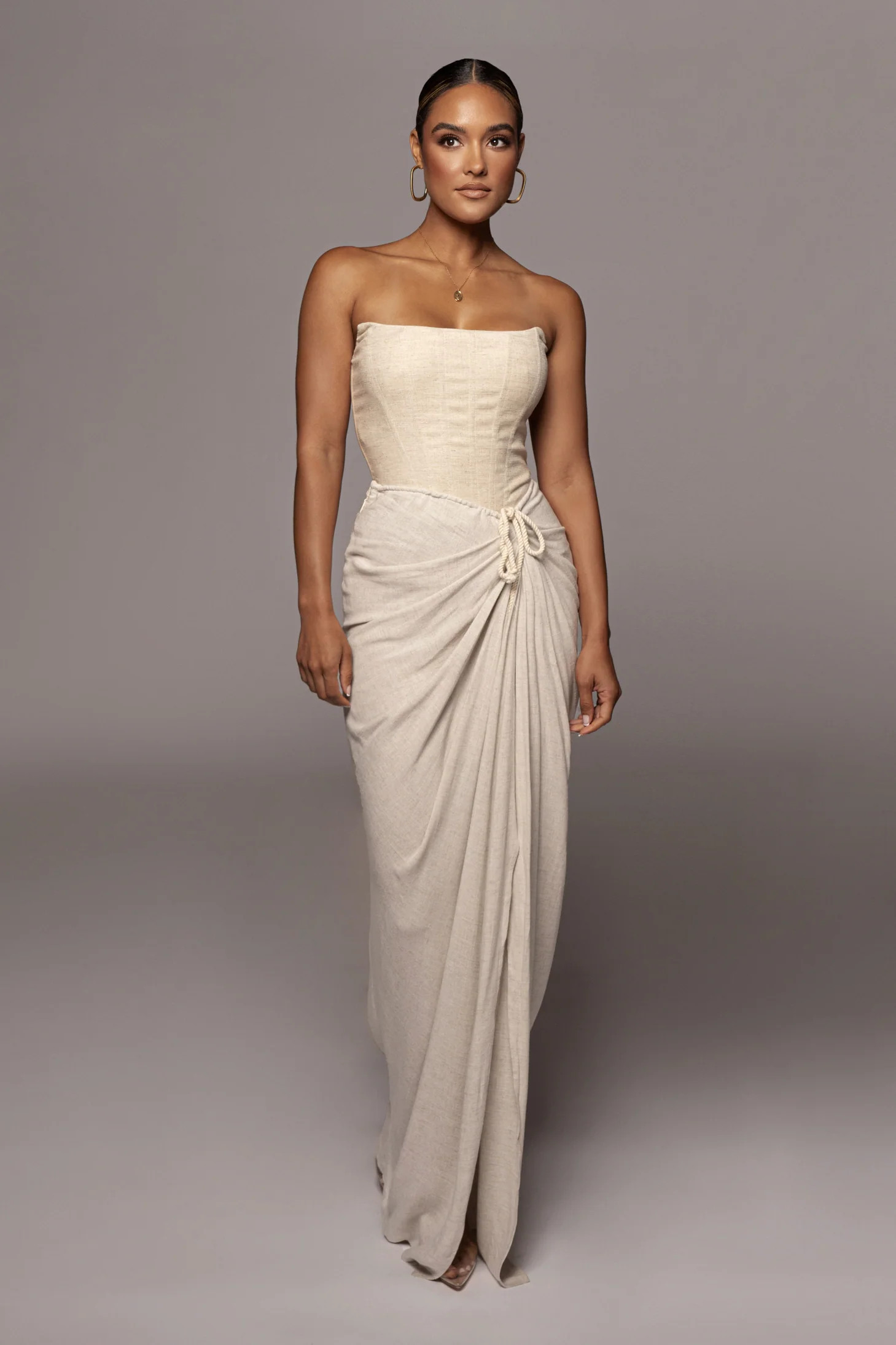 Natural Fenix Reversible Linen Corset | JLUXLABEL