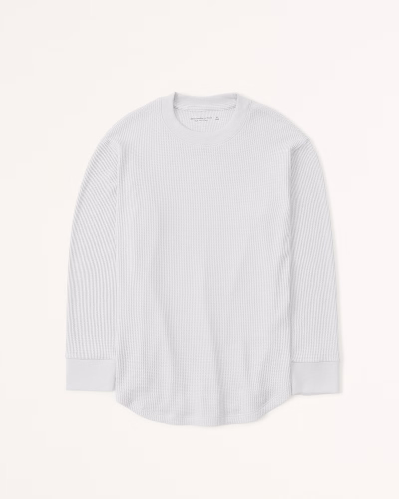 Women's Long-Sleeve Waffle Boyfriend Tee | Women's Tops | Abercrombie.com | Abercrombie & Fitch (US)