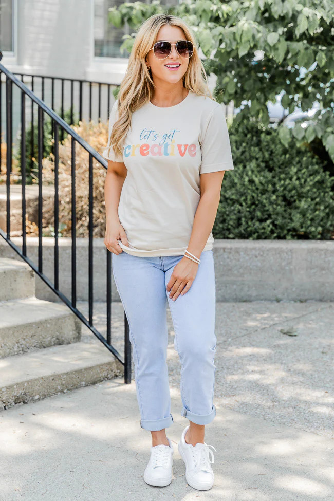 Lets Get Creative Soft Cream Graphic Tee | Pink Lily