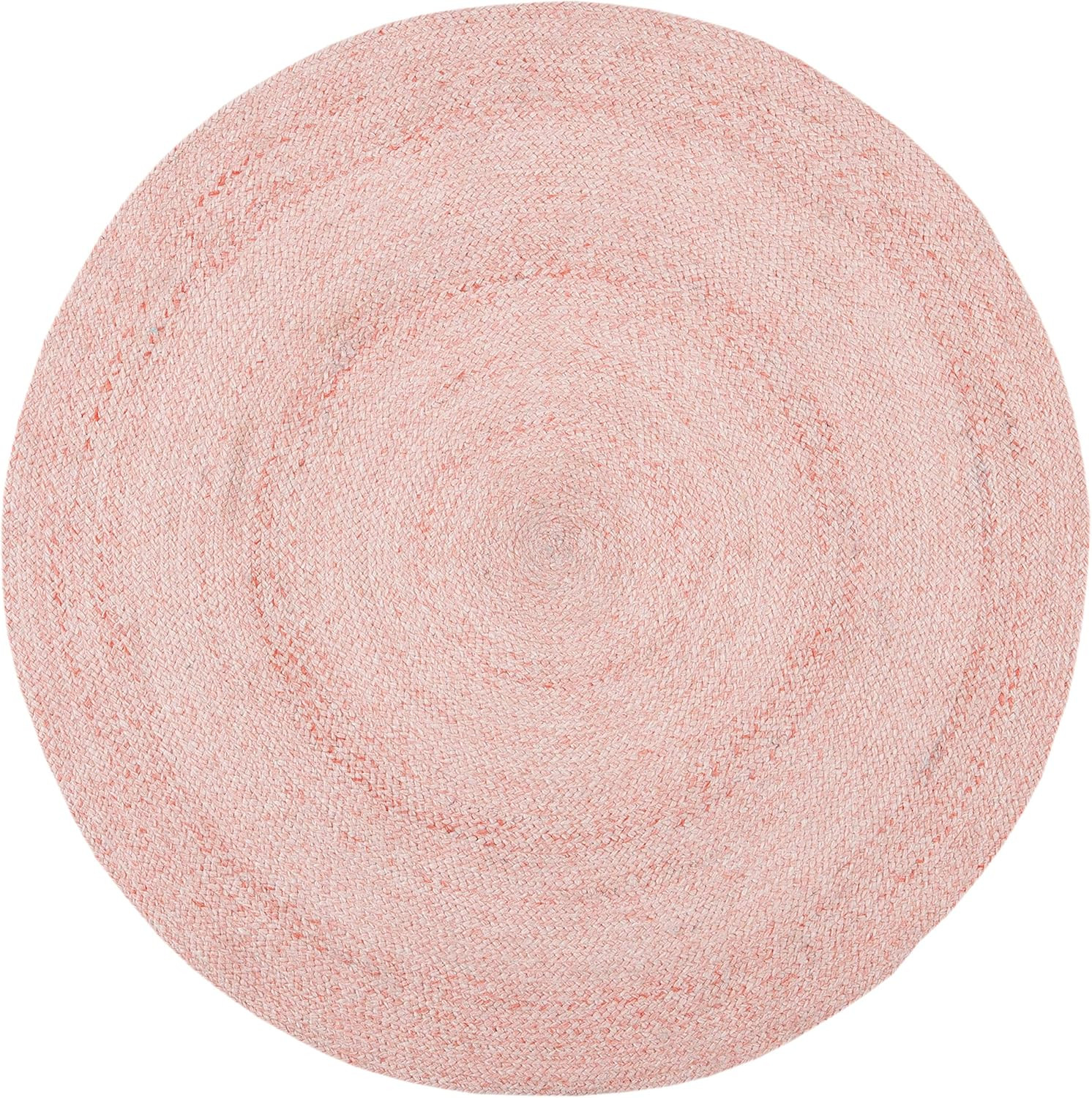 SAFAVIEH Cape Cod Collection 6' x 6' Round Pink CAP224U Handmade Braided Area Rug | Amazon (US)