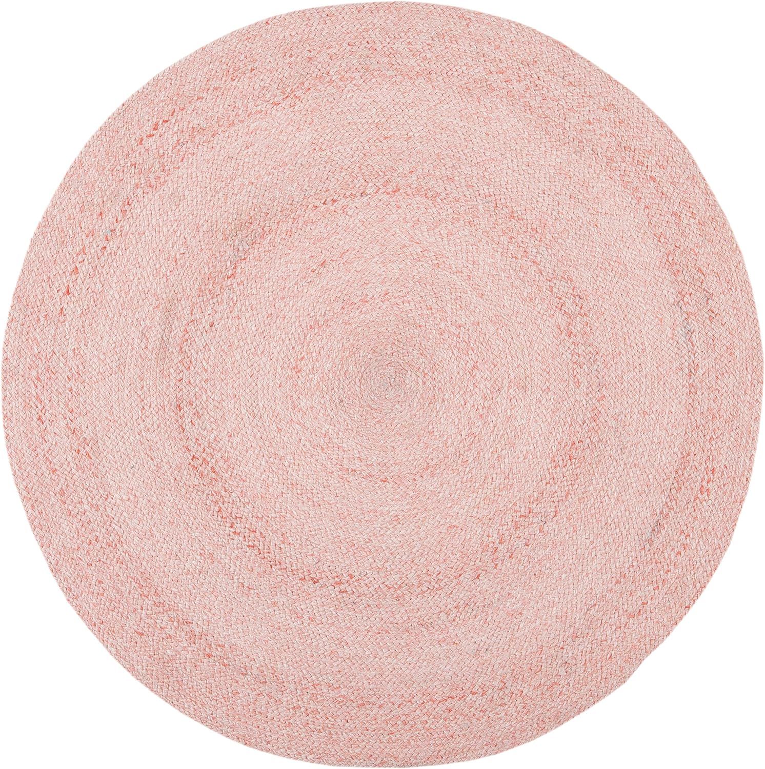 SAFAVIEH Cape Cod Collection 6' x 6' Round Pink CAP224U Handmade Braided Area Rug | Amazon (US)
