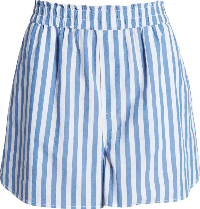 Madewell Stripe Signature Poplin Pull-On Shorts | Nordstrom | Nordstrom