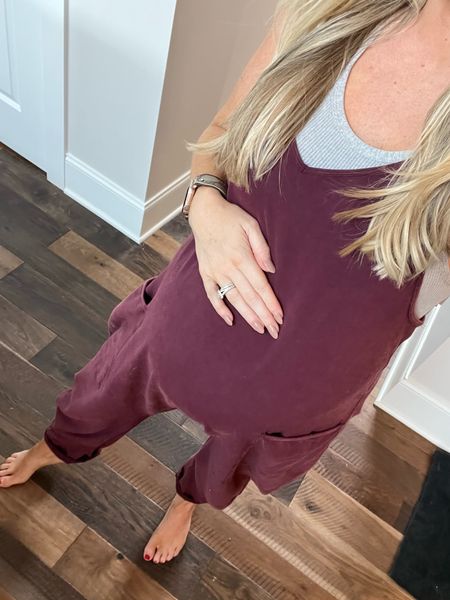 Shop today’s comfy outfit! Obsessed with the Free People Hot Shot Onesie (wearing size small). My Apple Watch band is 10% off w code LAURA10 

Maternity friendly | bump friendly | jumper | jumpsuit 

#LTKunder100 #LTKbump