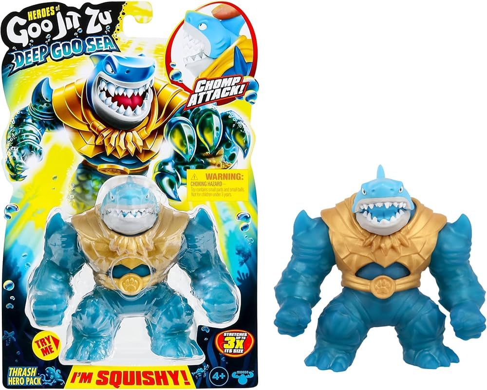 Heroes of Goo Jit Zu Deep Goo Sea Thrash Hero Pack. Super Squishy, Goo Filled Toy. With Chomp Att... | Amazon (UK)