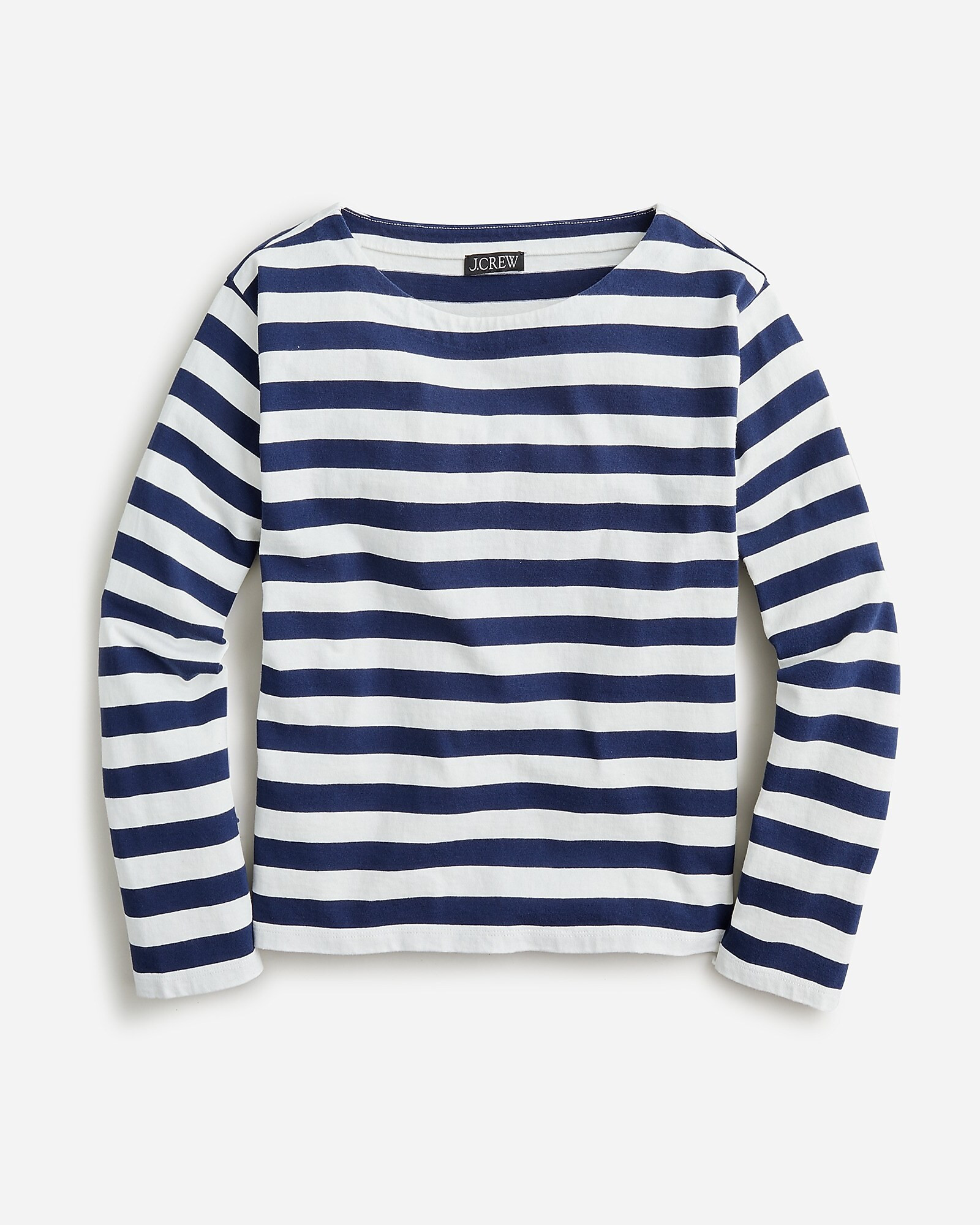 Relaxed long-sleeve boatneck T-shirt in stripe | J. Crew US