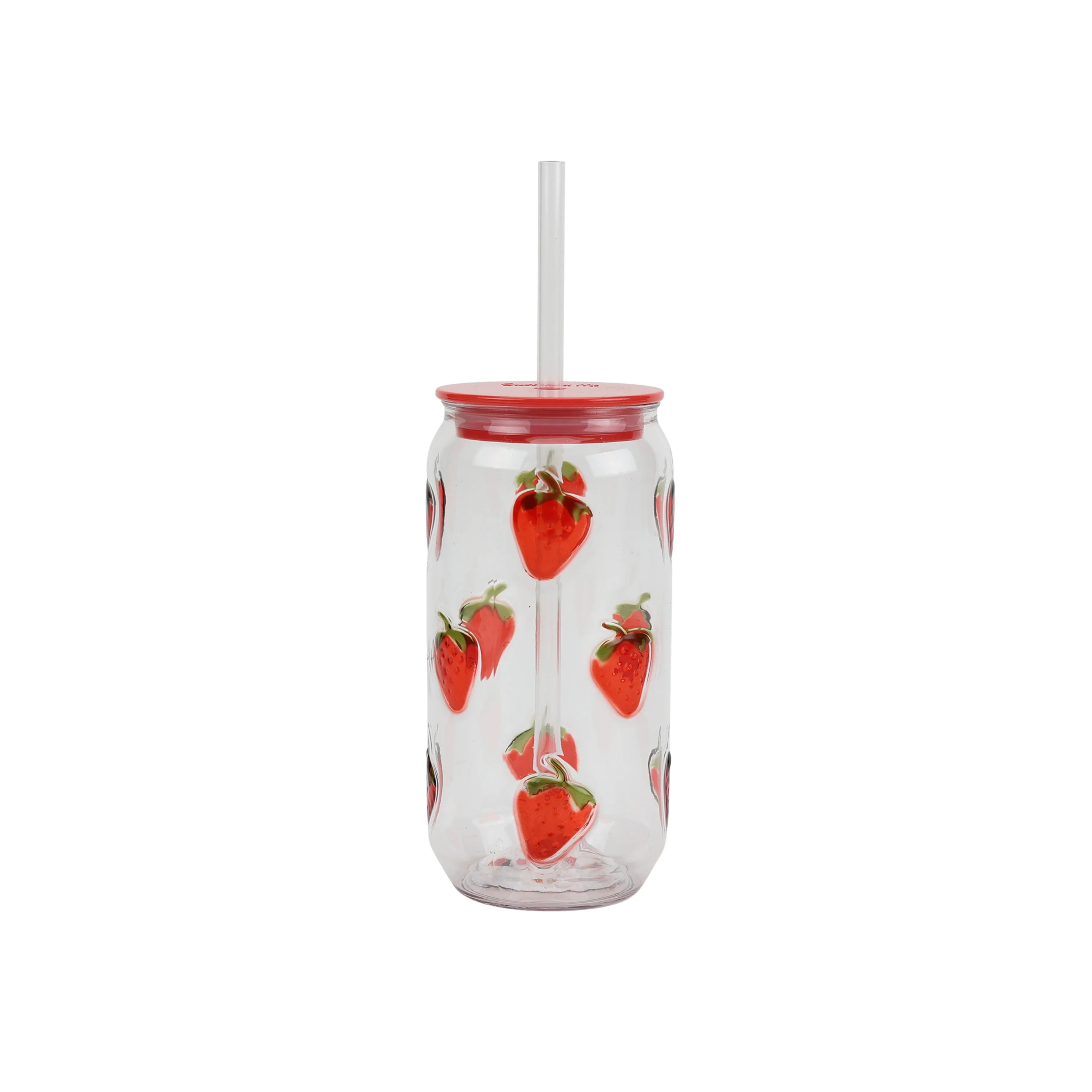 Just Feed Me by Jessie James Decker 18oz Embossed Can Sipper Tumbler with Straw, Strawberry Desig... | Walmart (US)