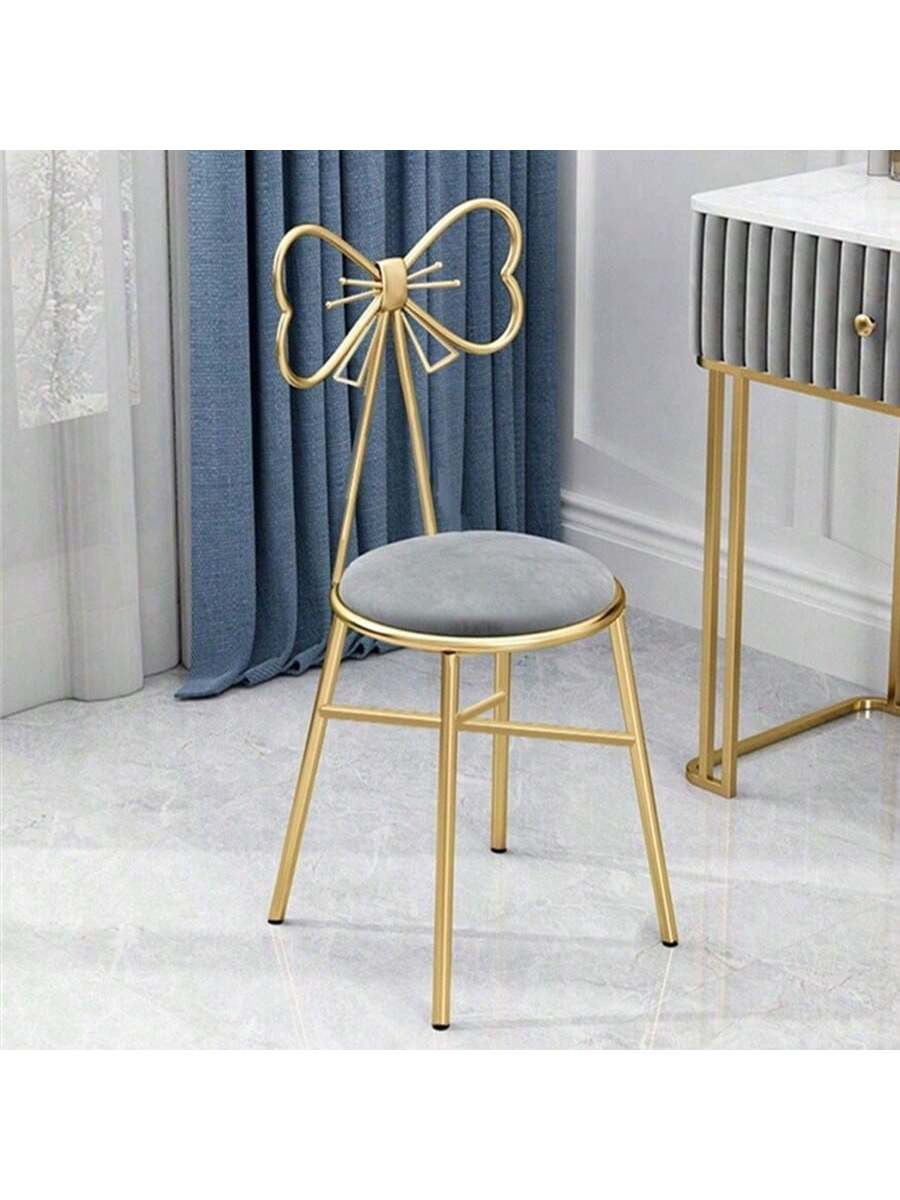 Tendencias1 silla de maquillaje de metal moderna, con respaldo con forma de mariposa, para sentar... | SHEIN