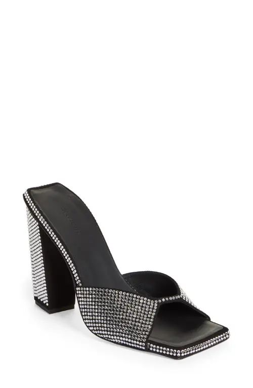 GIA BORGHINI Rosie Crystal Block Heel Slide Sandal in Black /Crystal at Nordstrom, Size 8Us | Nordstrom