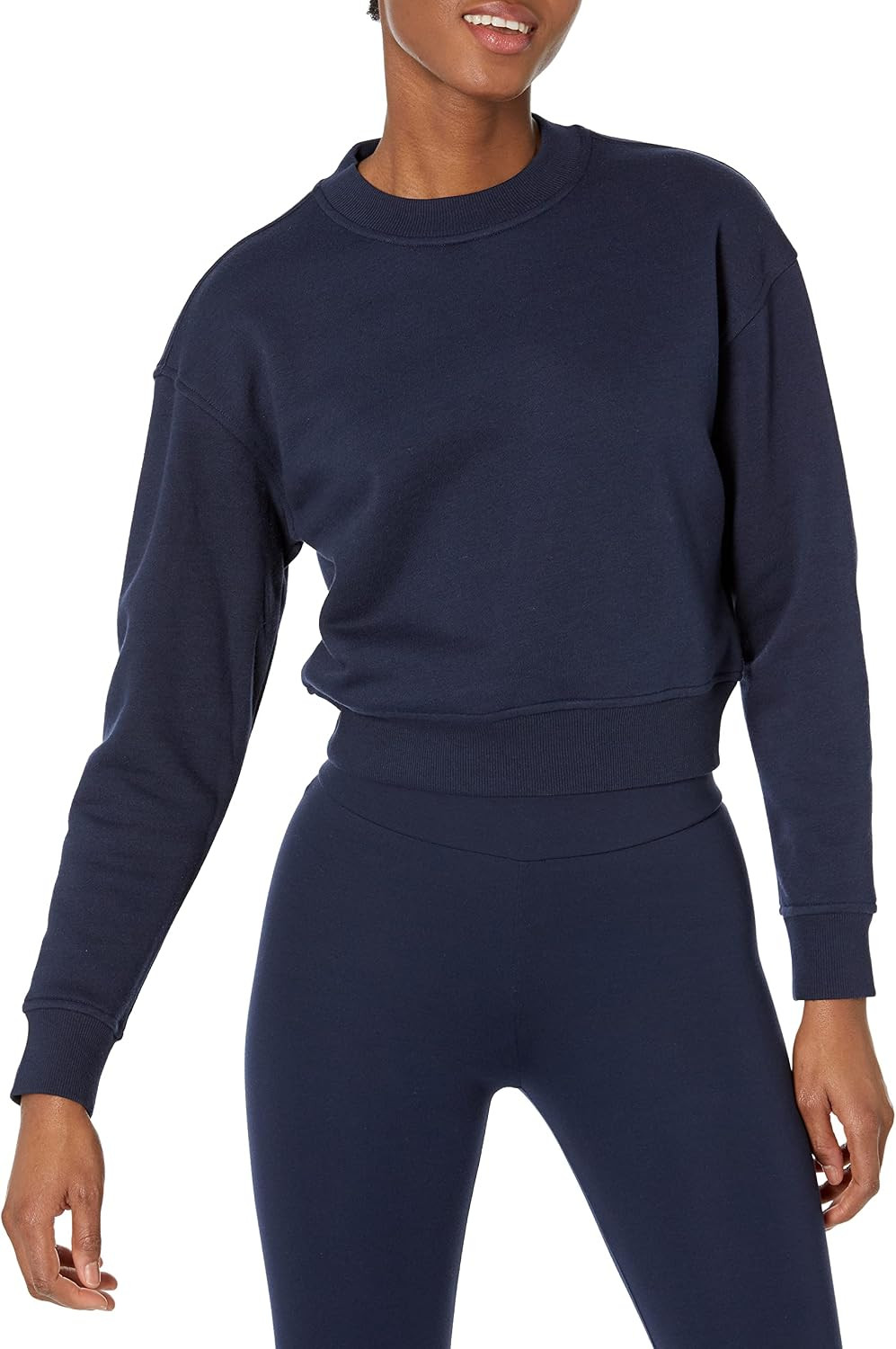 Amazon Essentials womens Cropped Drop Shoulder Sweatshirt (Available in Plus Size) | Amazon (US)