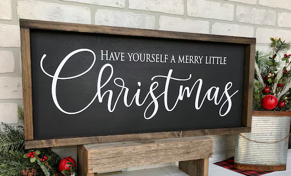 have yourself a merry little christmas, rustic farmhouse sign , holiday wood sign, home decor | Etsy (US)